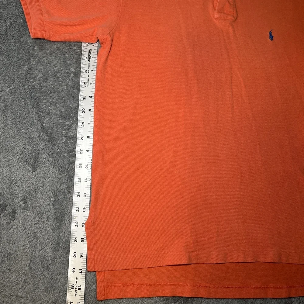 Vintage Polo By Ralph Lauren Men's SZ S Orange Short Sleeve Blue Pony Shirt
